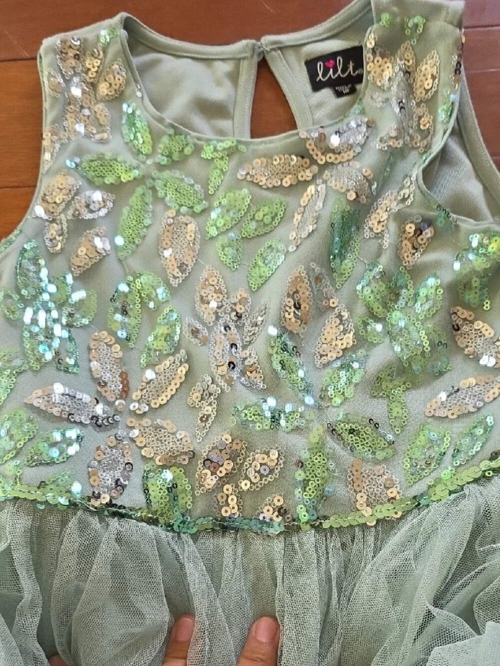 lilt Light Aqua Tulle Party Dress with Sequin Bodice